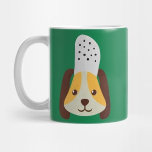 cute doggo with croc on the head green Mug